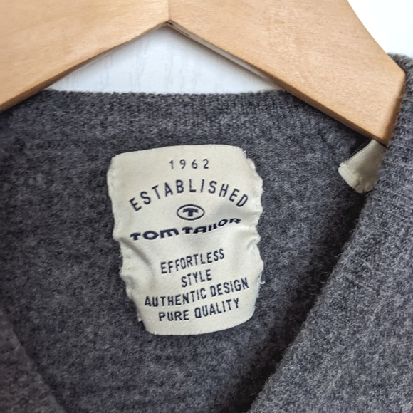 3/$20 Tom Tailor Dark Grey Wool Sweater - Picture 6 of 6